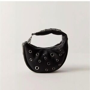 Free People Baby Carryall Bag Charm black grommets new NWT y2k